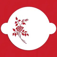 Rose Spray Cake Stencil | C156 by Designer Stencils | Cake Decorating Tools | Baking Stencils for Royal Icing, Airbrush, Dusting Powder | Reusable Plastic Food Grade Stencil for Cakes | Easy to Use & Clean Cake Stencil