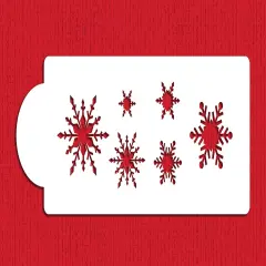 Snowflake Cake Stencil | C048 by Designer Stencils | Cake Decorating Tools | Baking Stencils for Royal Icing, Airbrush, Dusting Powder | Reusable Plastic Food Grade Stencil for Cakes | Easy to Use & Clean Cake Stencil