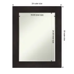 Petite Bevel Wall Mirror, Furniture Espresso Frame