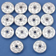 15g Fluted Dot Saucer Bead Silver Plated 11mm Approx 14