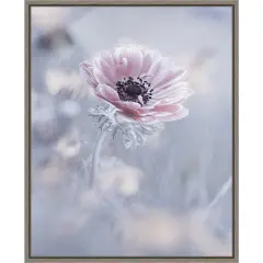 La reine de neiges (Flower) by Fabien Bravin 16-in. W x 20-in. H. Canvas Wall Art Print Framed in Grey