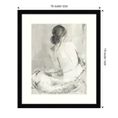 Evening I Neutral (Woman) by Albena Hristova Wood Framed Wall Art Print