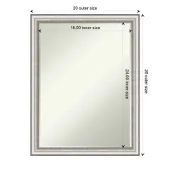 Petite Bevel Wall Mirror, Salon Silver Narrow Frame