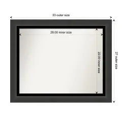 Amanti Art Non-Beveled Wall Mirror, Tuxedo Black Frame