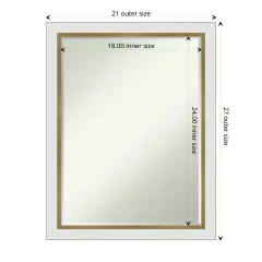 Petite Bevel Wall Mirror, Eva Narrow Frame Eva White Gold Narrow