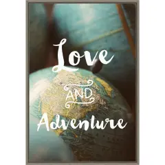 Love and Adventure by Alicia Bock 16-in. W x 23-in. H. Canvas Wall Art Print Framed in Grey