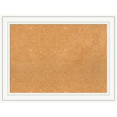 Cork Board, Craftsman White Wood Frame - Bulletin Board, Organization Board, Pin Board Natural Cork