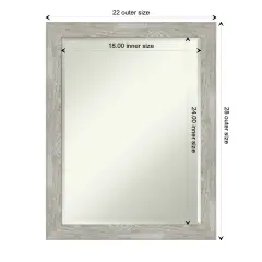 Petite Bevel Wall Mirror, Dove Greywash Narrow Frame