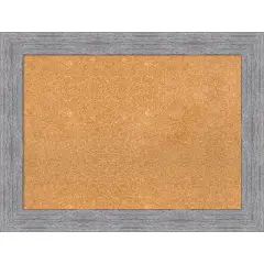 Cork Board, Bark Rustic Frame - Bulletin Board, Organization Board, Pin Board Bark Rustic Grey