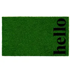 Vetical Hello Doormat Green/black