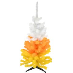 White, Orange and Yellow Candy Corn Halloween Tree (3 Foot)