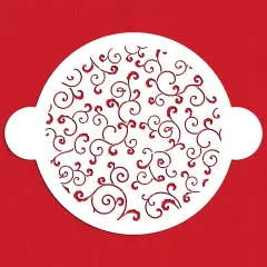 Leafy Scroll Cake Stencil Top | C357 by Designer Stencils | Cake Decorating Tools | Baking Stencils for Royal Icing, Airbrush, Dusting Powder | Reusable Plastic Food Grade Stencil for Cakes | Easy to Use & Clean Cake Stencil