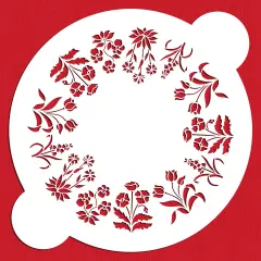 11-Inch Spring Garden Cake Stencil Top | C343 by Designer Stencils | Cake Decorating Tools | Baking Stencils for Royal Icing, Airbrush, Dusting Powder | Reusable Plastic Food Grade Stencil for Cakes | Easy to Use & Clean Cake Stencil