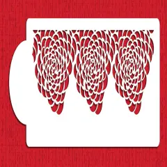 Camilla Rose Cake Stencil Bottom Tier | C413 by Designer Stencils | Cake Decorating Tools | Baking Stencils for Royal Icing, Airbrush, Dusting Powder | Reusable Plastic Food Grade Stencil for Cakes | Easy to Use & Clean Cake Stencil