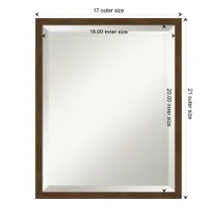 Beveled Wood Bathroom Wall Mirror, Carlisle Frame