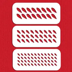 Rounded Petal Set 3-Dimensional Cake Stencil | C035 by Designer Stencils | Cake Decorating Tools | Baking Stencils for Royal Icing, Airbrush, Troweling, Molding | Reusable Plastic Food Grade Stencil for Cakes | Easy to Use & Clean Cake Stencil