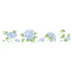 Small Hydrangea Wall Stencil Border | 2077 by Designer Stencils | Floral Stencils | Reusable Art Craft Stencils for Painting on Walls, Canvas, Wood | Reusable Plastic Paint Stencil for Home Makeover | Easy to Use & Clean Art Stencil