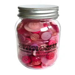Buttons Galore Mason Jar Colorful Craft & Sewing Buttons Pink