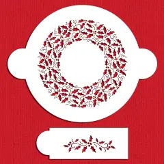 Holly Ring and Side Cake Stencil | C166 by Designer Stencils | Cake Decorating Tools |