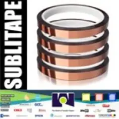 4 rolls Heat resistant Tapes Sublimation Press Transfer Thermal Tape 4mm*30m SUBLITAPE TAWNY