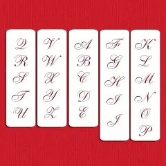 1.75-Inch Script Monogram Cake Stencil | C110 by Designer Stencils | Cake Decorating Tools | Baking Stencils for Royal Icing, Airbrush, Dusting Powder | Reusable Plastic Food Grade Stencil for Cakes | Easy to Use & Clean Cake Stencil