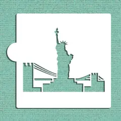 Statue of Liberty Cookie & Craft Stencil | CM053 by Designer Stencils | Cookie Decorating Tools | Baking Stencils for Royal Icing, Airbrush, Dusting Powder | Craft Stencils for Canvas, Paper, Wood | Reusable Food Grade Stencil