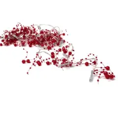 Perfect Holiday 20 LED Beads String Light Battery Operated - White Red