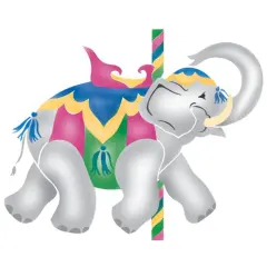 Carousel Elephant Wall Stencil | 1688 by Designer Stencils | Reusable Art Craft Stencils for Painting on Walls, Canvas, Wood | Reusable Plastic Paint Stencil for Home Makeover | Easy to Use & Clean Art Stencil
