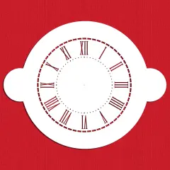 6.5-Inch Clock Cake Stencil | C288 by Designer Stencils | Cake Decorating Tools | Baking Stencils for Royal Icing, Airbrush, Dusting Powder | Reusable Plastic Food Grade Stencil for Cakes | Easy to Use & Clean Cake Stencil