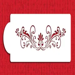 Fleur De Lis Cake Stencil Side #2 | C375 by Designer Stencils | Cake Decorating Tools | Baking Stencils for Royal Icing, Airbrush, Dusting Powder | Reusable Plastic Food Grade Stencil for Cakes | Easy to Use & Clean Cake Stencil