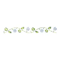 Small Floral Wall Stencil Border | 016 by Designer Stencils | Floral Stencils | Reusable Art Craft Stencils for Painting on Walls, Canvas, Wood | Reusable Plastic Paint Stencil for Home Makeover | Easy to Use & Clean Art Stencil