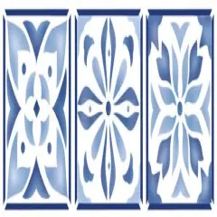 Three Tile Wall Stencil | 2289 by Designer Stencils | Pattern Stencils | Reusable Stencils for Painting | Safe & Reusable Template for Wall Decor | Try This Stencil Instead of a Wallpaper | Easy to Use & Clean Art Stencil Pattern