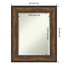 Beveled Bathroom Wall Mirror, Ballroom Bronze Frame