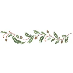 Leaves with Acorns Wall Stencil | 1049 by Designer Stencils | Floral Stencils | Reusable Art Craft Stencils for Painting on Walls, Canvas, Wood | Reusable Plastic Paint Stencil for Home Makeover | Easy to Use & Clean Art Stencil