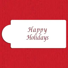 Happy Holidays Business Card Size Cookie Stencil | Cookie Decorating Tools | Baking Stencils for Royal Icing, Airbrush, Dusting Powder | Reusable Plastic Food Grade Stencil for Cookies | Easy to Use & Clean Cookie Stencil | C255 by Designer Stencils