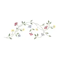 Floral Wall Stencil Border | 1003 by Designer Stencils | Reusable Art Craft Stencils for Painting |
