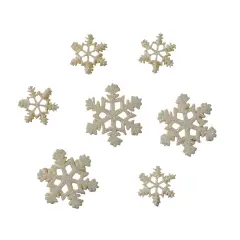 Buttons Galore Flatback Embellishments for Crafts - Sparkling Snow - 18 Pieces