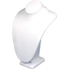 Necklace Bust White Leather Jewelry Showcase Display