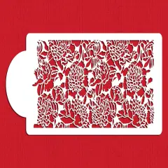 Peony Cake Side Stencil | C1028 by Designer Stencils | Cake Decorating Tools |