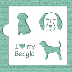 I Love My Beagle Cookie & Craft Stencil | CM017 by Designer Stencils | Cookie Decorating Tools | Baking Stencils for Royal Icing, Airbrush, Dusting Powder | Craft Stencils for Canvas, Paper, Wood | Reusable Food Grade Stencil
