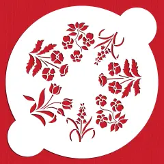 7-Inch Spring Garden Cake Stencil Top | C342 by Designer Stencils | Cake Decorating Tools | Baking Stencils for Royal Icing, Airbrush, Dusting Powder | Reusable Plastic Food Grade Stencil for Cakes | Easy to Use & Clean Cake Stencil