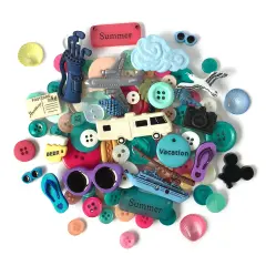 Buttons Galore and More 50+ Novelty Buttons for Sewing & Craft &ndash; Summer Theme Buttons