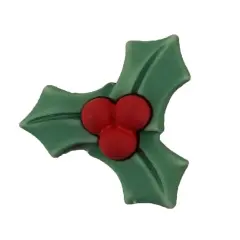 Buttons Galore and More 3D Bulk Buttons - Holly - 25 Buttons