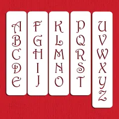 2.25-Inch Contemporary Monogram Letters Cake Stencil | C108 by Designer Stencils | Cake Decorating Tools | Baking Stencils for Royal Icing, Airbrush, Dusting Powder | Reusable Plastic Food Grade Stencil for Cakes | Easy to Use & Clean Cake Stencil