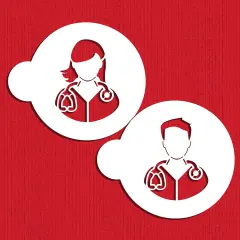 Nurse (Male and Female) Cookie Stencil Set | C1031 by Designer Stencils | Cookie Decorating Tools | Baking Stencils for Royal Icing, Airbrush, Dusting Powder | Reusable Plastic Food Grade Stencil for Cookies | Easy to Use & Clean Cookie Stencil
