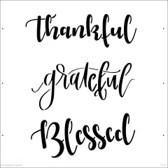 Thankful, Grateful, Blessed Embossing 12 x 12 Stencil | FS021 by Designer Stencils | Word & Phrase Stencils |