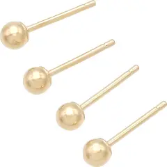 4 14K Yellow Gold 3mm Ball Stud Earrings