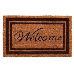 152981830WELC Brown Border Welcome Doormat