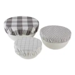 DII Gray/White Reversible Gingham/Buffalo Check Placemat Set