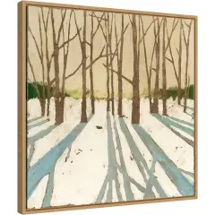 Winter Shadows II by Megan Meagher 22-in. W x 22-in. H. Canvas Wall Art Print Framed in Natural